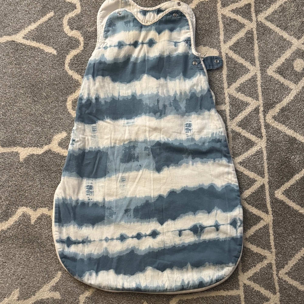 Crane Baby Caspian Blue Tie-Dye Wearable Blanket, Size 0-9 Months